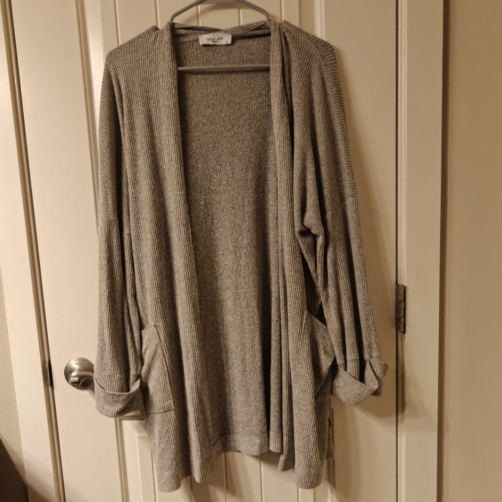 Carly Jean Gray Sweater Cardigan